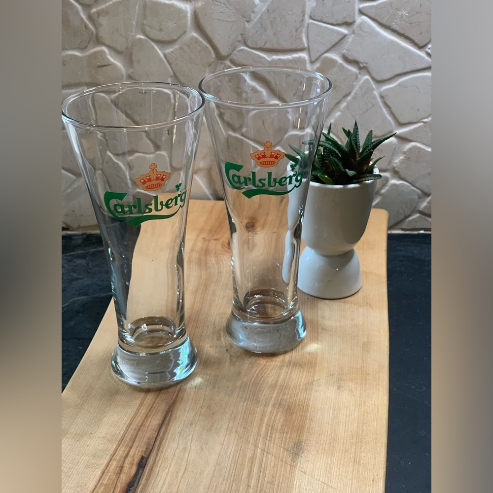 CARLSBERG | Set of 2 | Vintage Pilsner Glasses